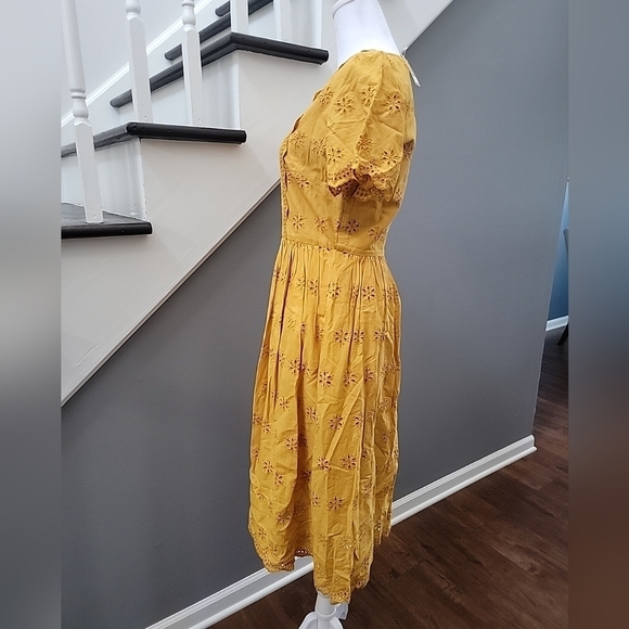 Madewell Yellow Midi Dress - Picture 4 of 7